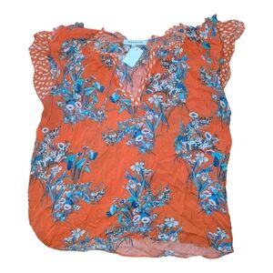 Rose + olive Orange Top